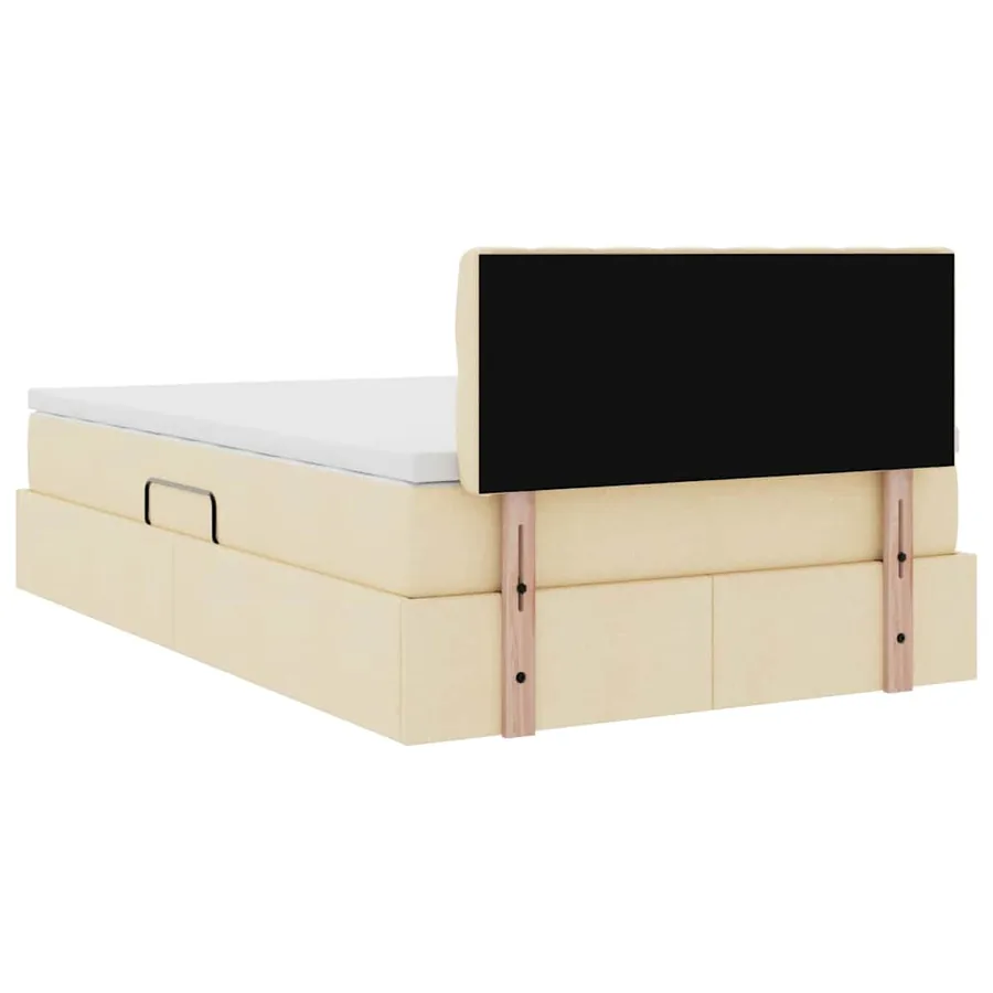 Lit avec rangement et matelas avec matelas Crème 120 x 190 cm - 11