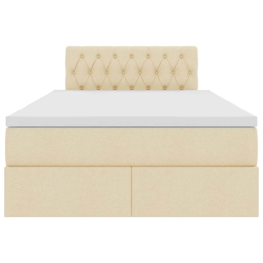 Lit avec rangement et matelas avec matelas Crème 120 x 190 cm - 7