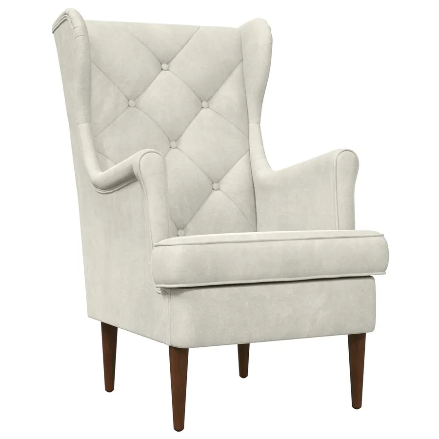 Fauteuil Crème Velours - 2