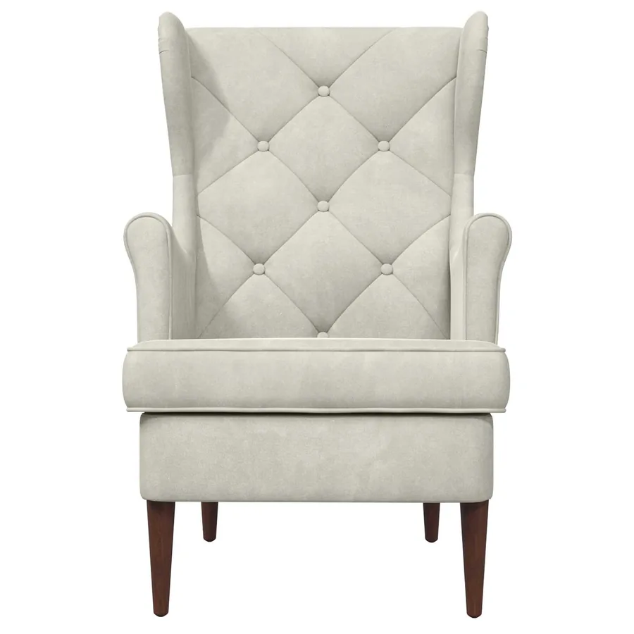 Fauteuil Crème Velours - 4