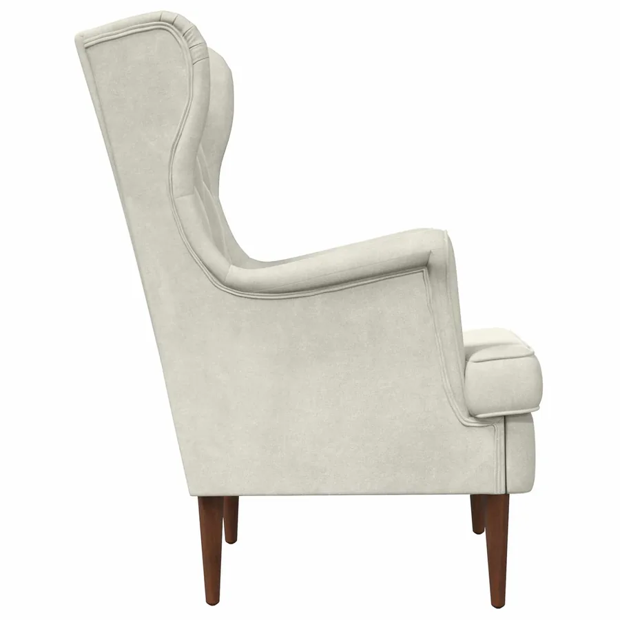Fauteuil Crème Velours - 5