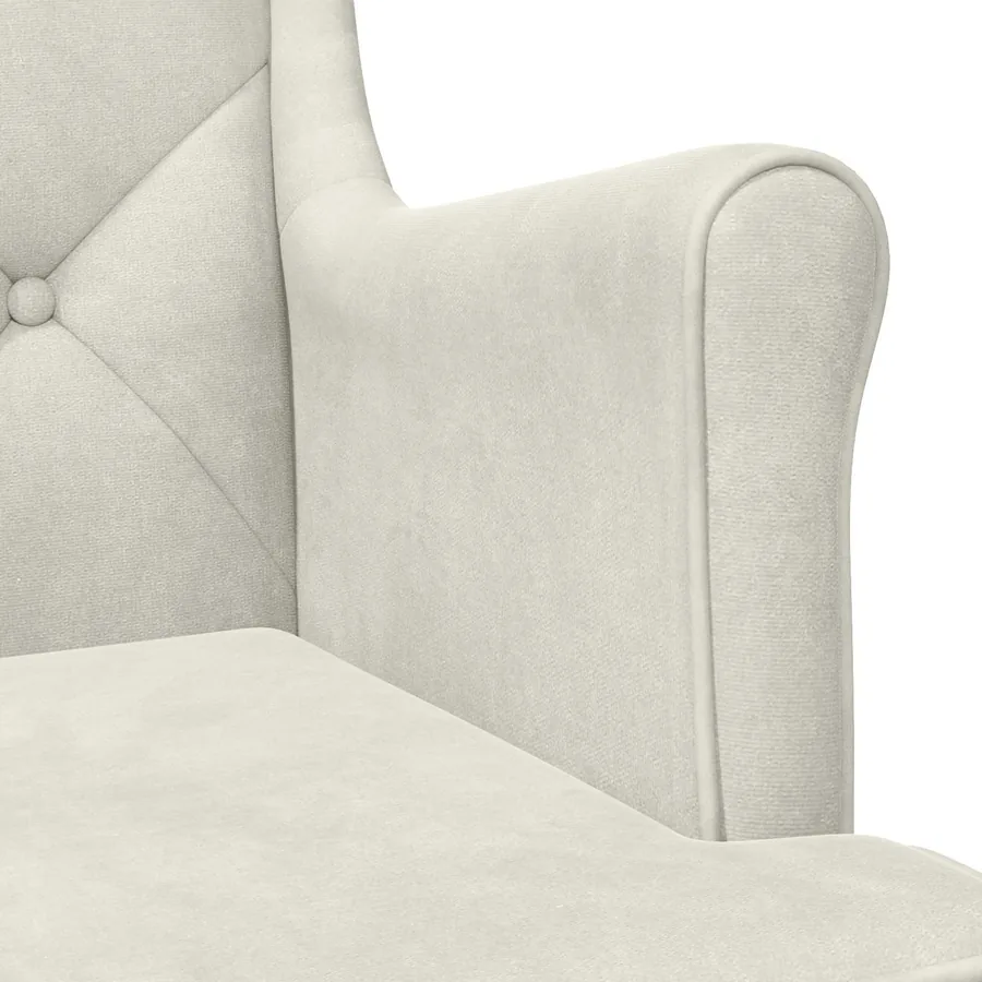 Fauteuil Crème Velours - 7