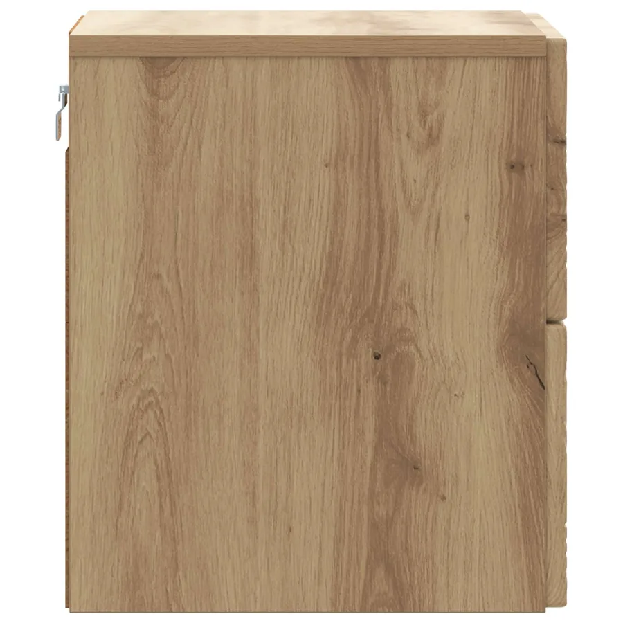 Cabinet de chevet mural Chêne artisanal 34,5 x 33 x 40 cm - 5