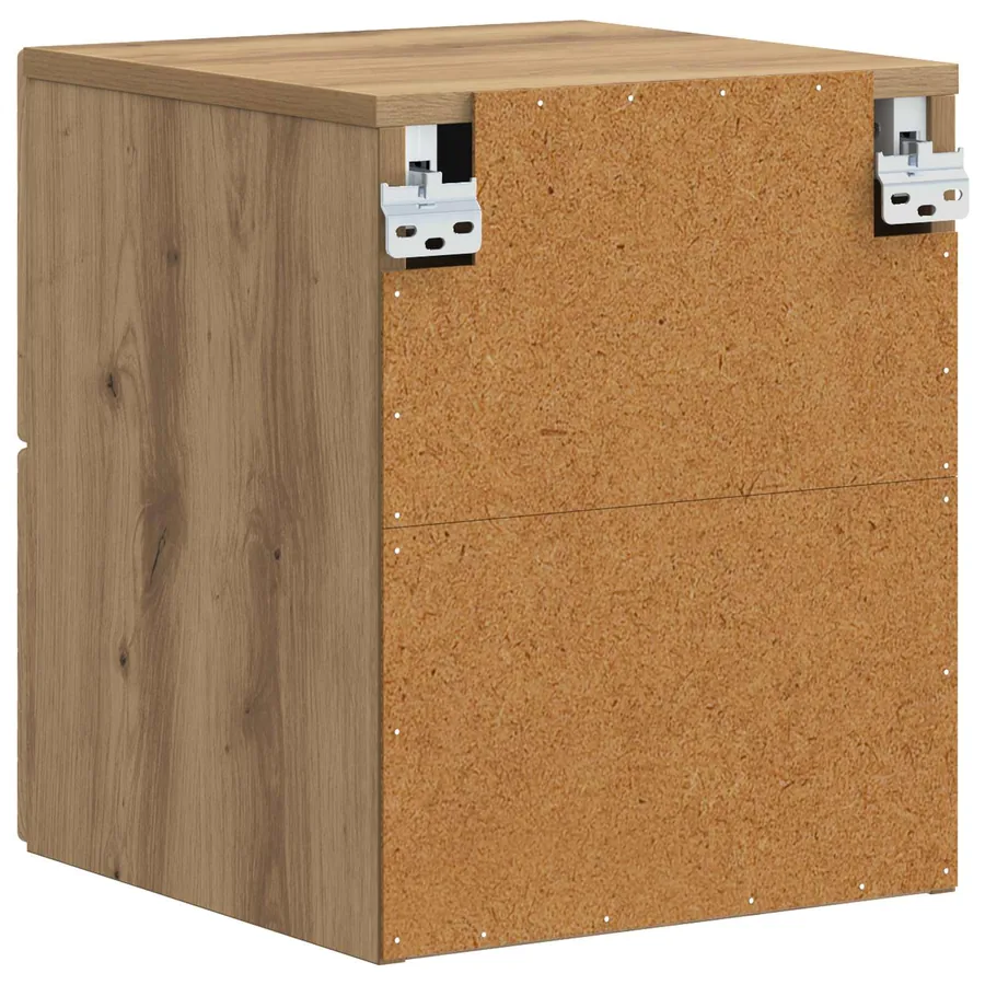 Cabinet de chevet mural Chêne artisanal 34,5 x 33 x 40 cm - 6
