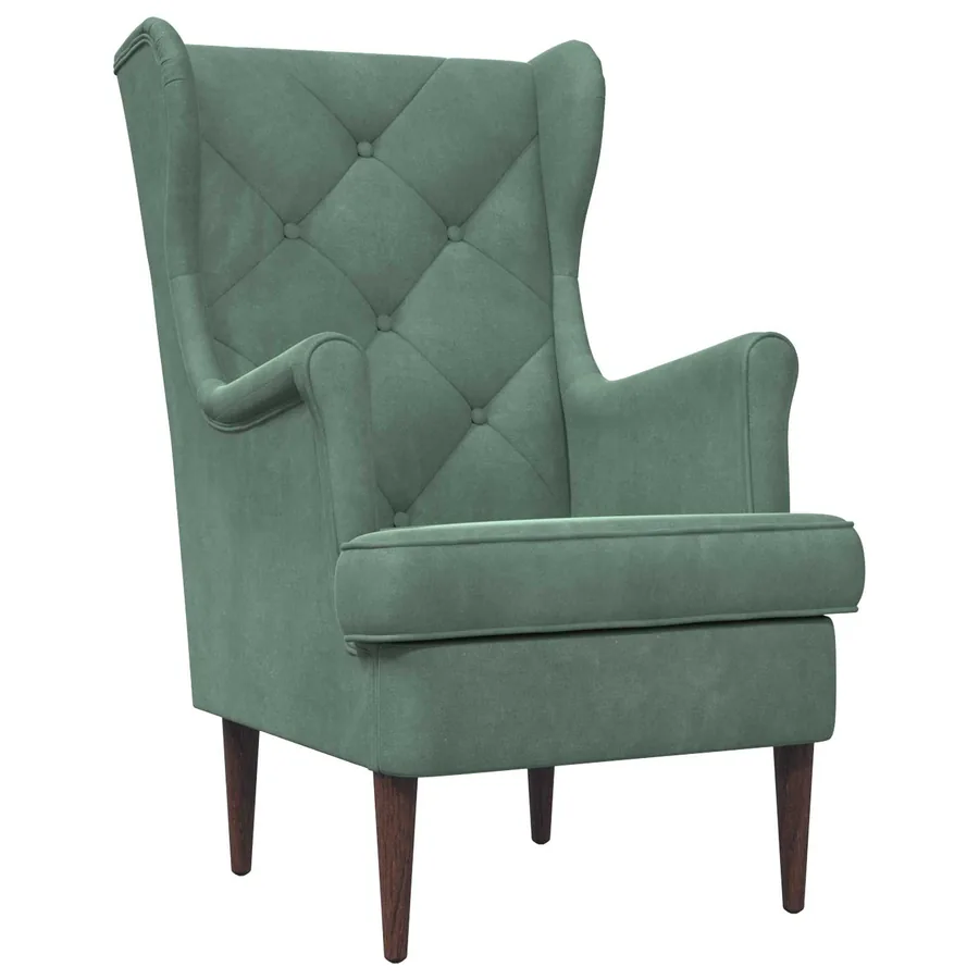 Fauteuil Vert Mer Velours - 2