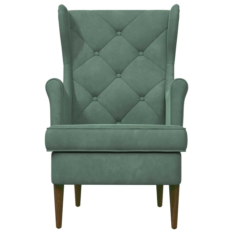 Fauteuil Vert Mer Velours - 4