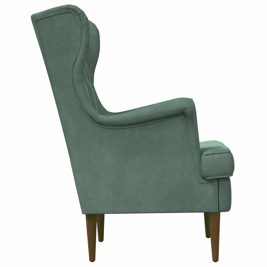 Fauteuil Vert Mer Velours - 5