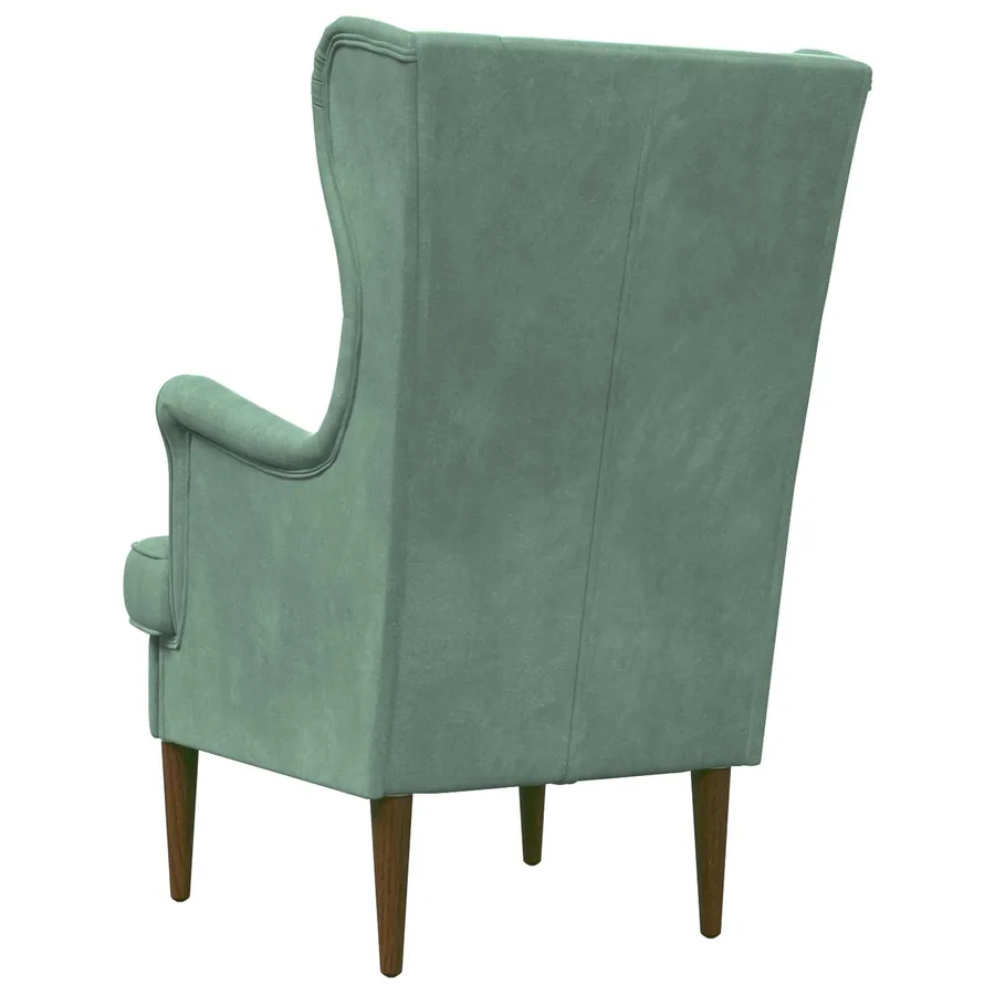Fauteuil Vert Mer Velours - 6