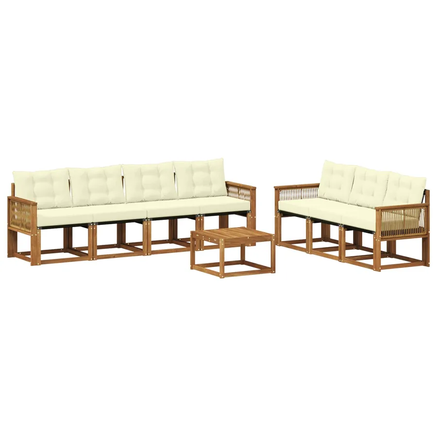 Ensemble de canapés d'extérieur 8 pcs Naturel et Crème - 2