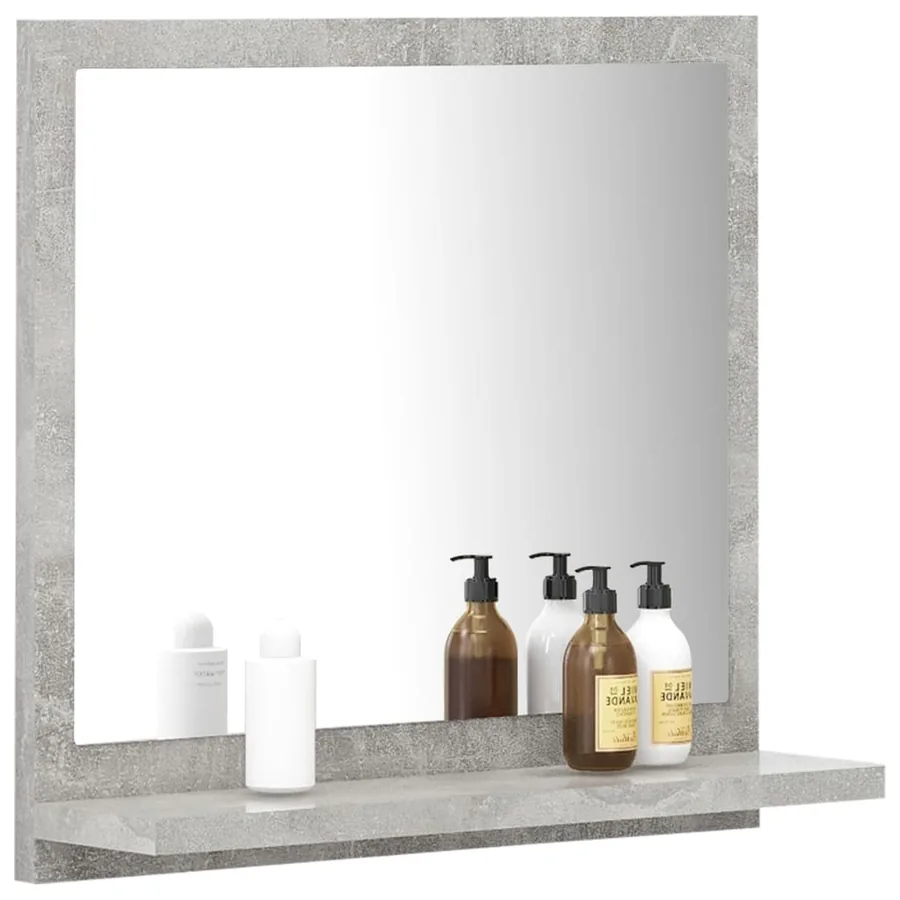 Miroir de salle de bain Gris béton 40x10,5x37cm Bois ingénierie - 3