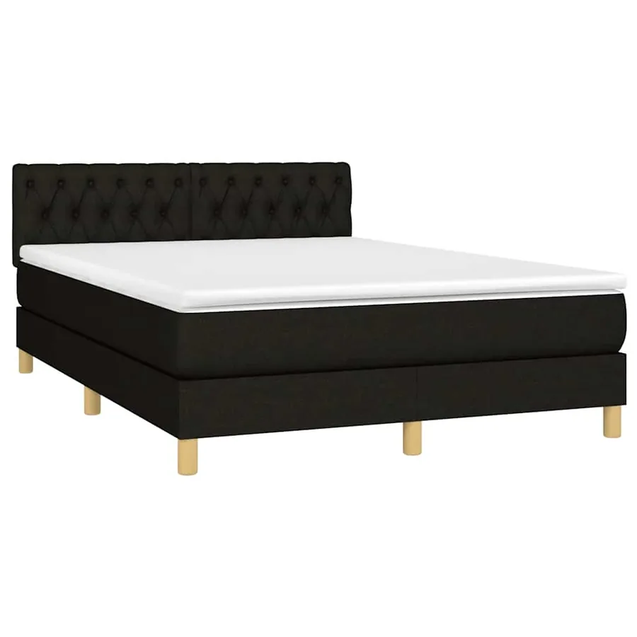 Sommier à lattes de lit avec matelas LED Noir 140x200 cm Tissu - 3