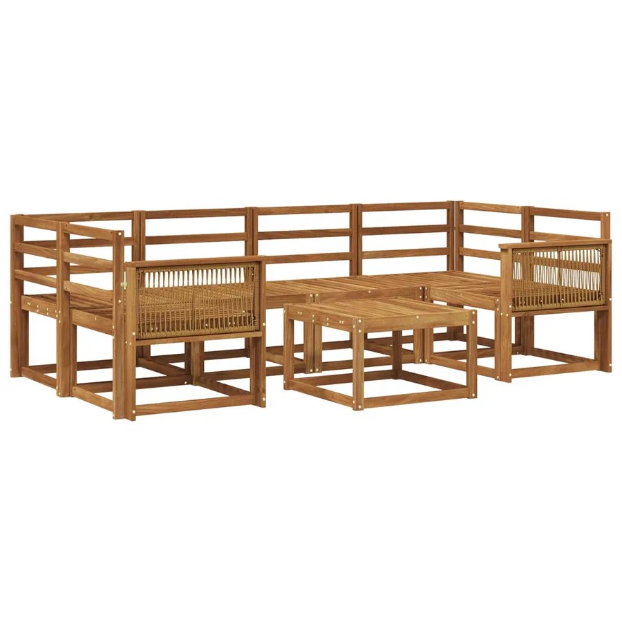 Ensemble de canapés d'extérieur 7 pcs Naturel - 2