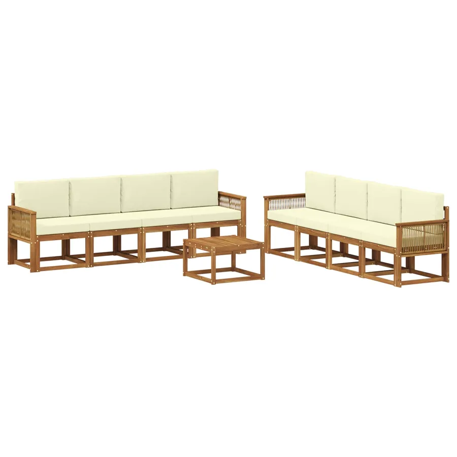 Ensemble de canapés d'extérieur 9 pcs Naturel et Crème - 2