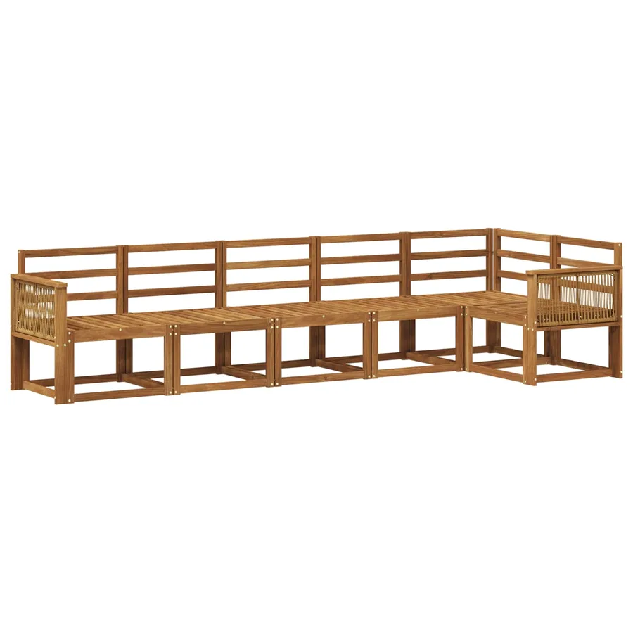 Ensemble de canapés d'extérieur 6 pcs Naturel - 2