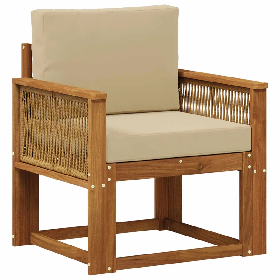 Sofa de milieu extérieur Bois d'Acacia Massif Naturel - 2
