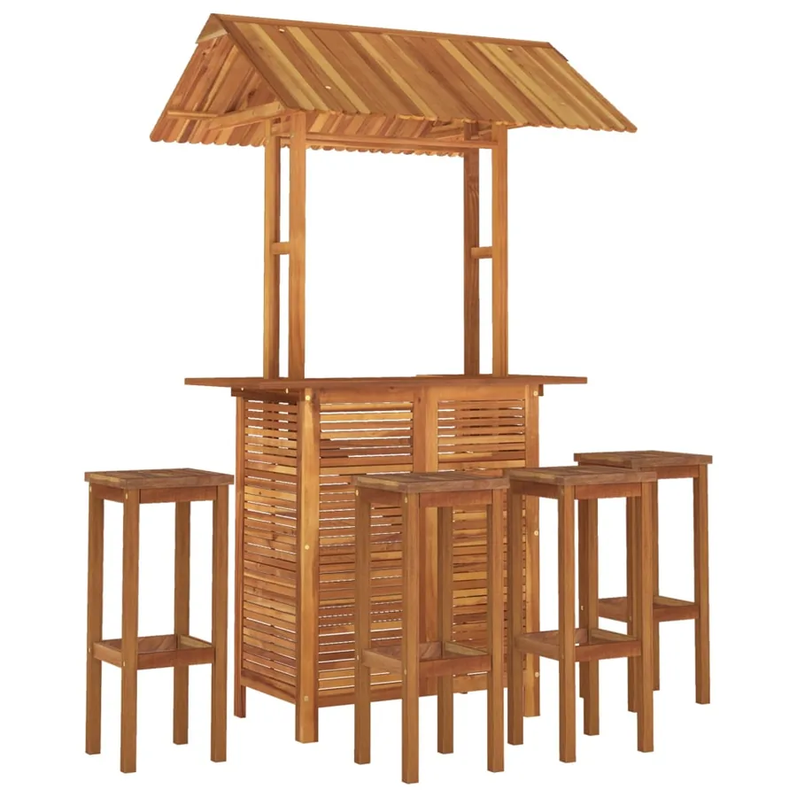 Ensemble de bar de jardin 5 pcs Bois d'acacia solide - 3