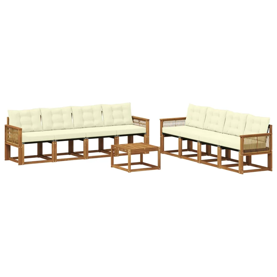 Ensemble de canapés d'extérieur 9 pcs Naturel et Crème - 2