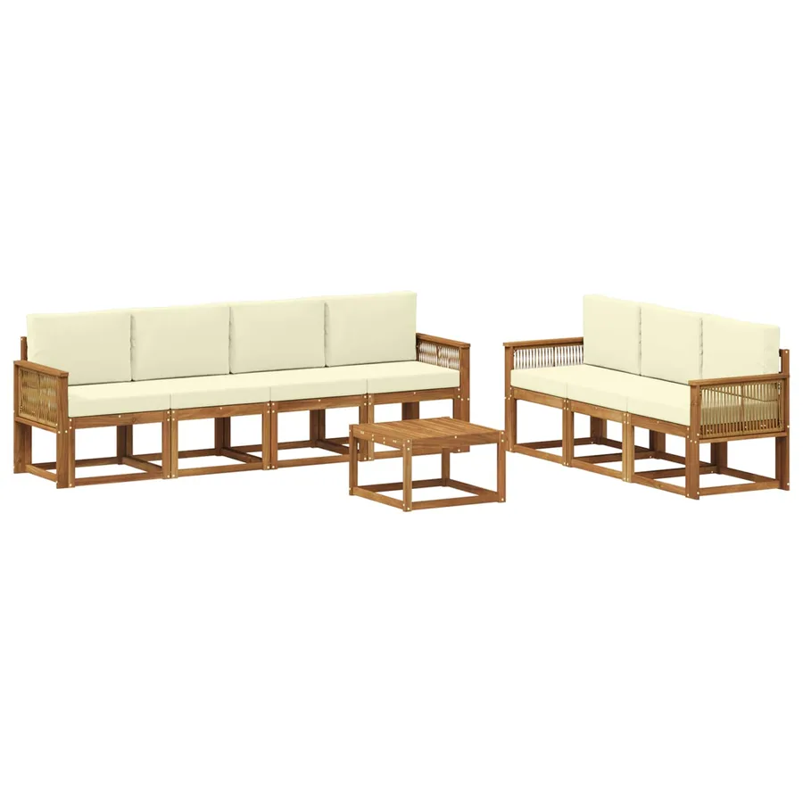 Ensemble de canapés d'extérieur 8 pcs Naturel et Crème - 2