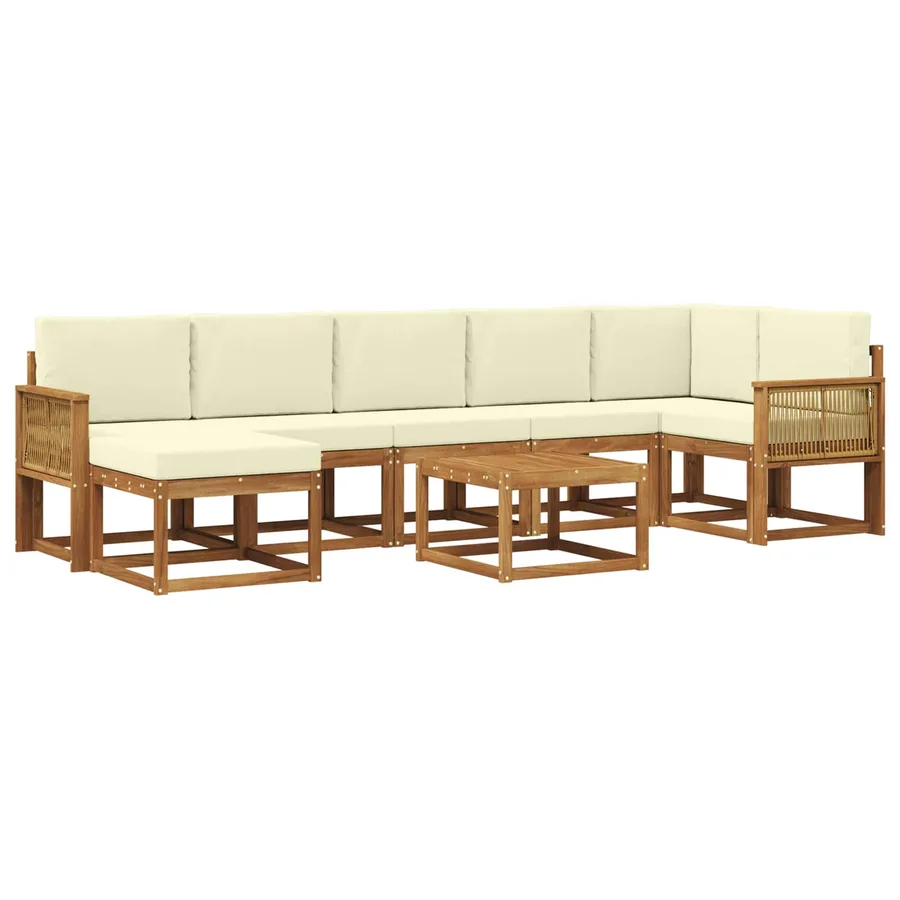 Ensemble de canapés d'extérieur 8 pcs Naturel et Crème - 2