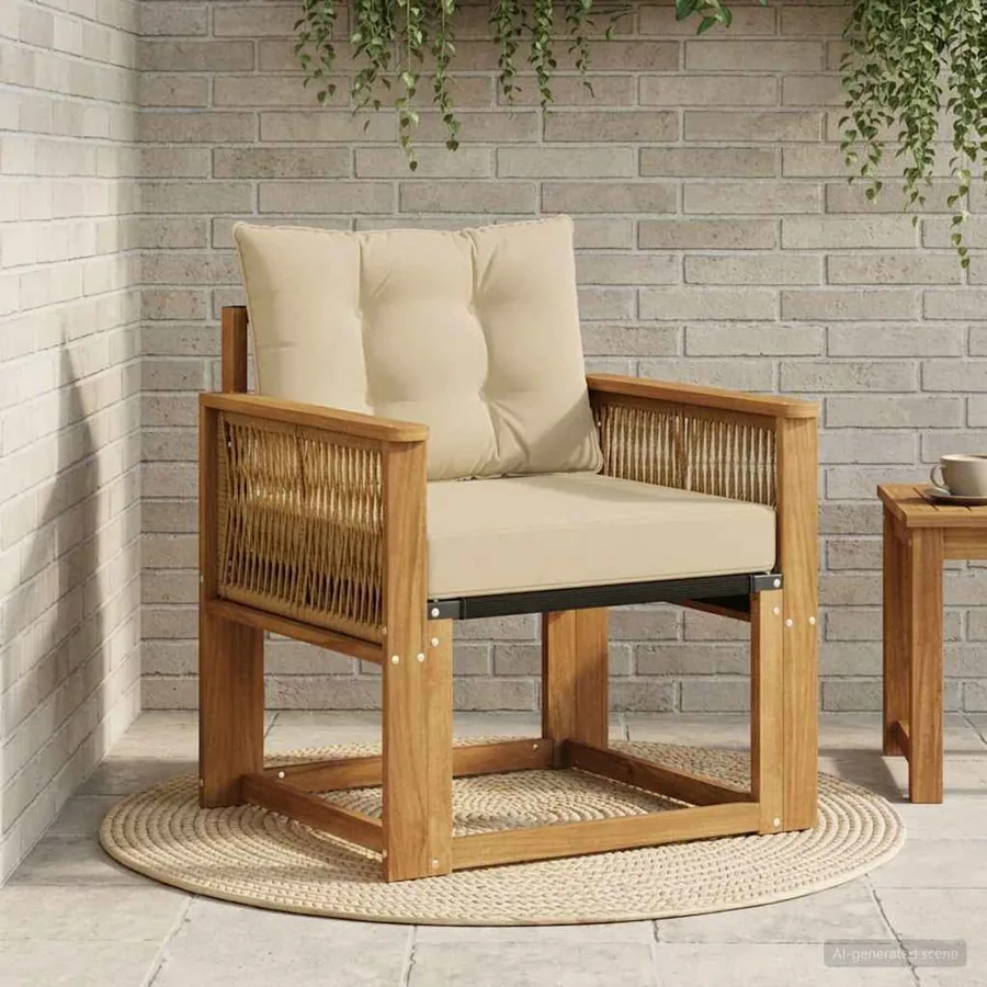 Sofa de milieu extérieur Bois d'Acacia Massif Naturel