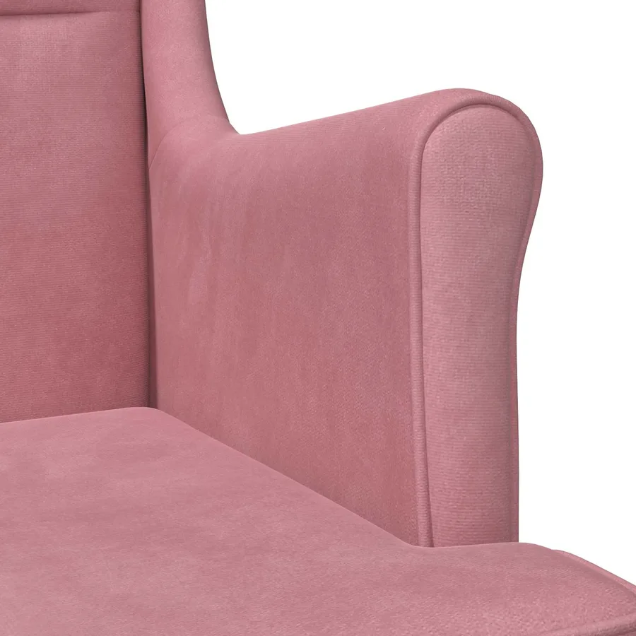 Fauteuil Rose Velours - 7