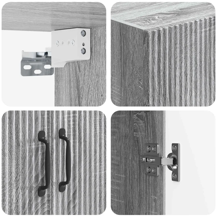 Ensemble de Meubles 2 pcs Sonoma gris Bois d'ingénierie - 8