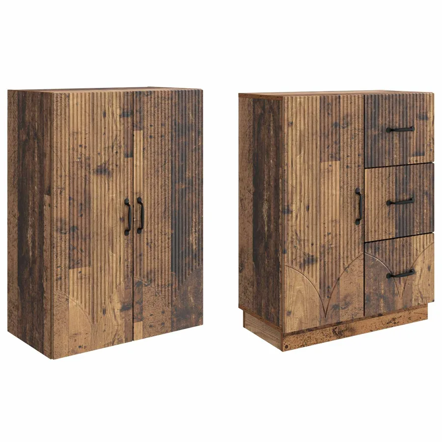 Ensemble de Meubles 2 pcs Bois ancien Bois d'ingénierie - 4