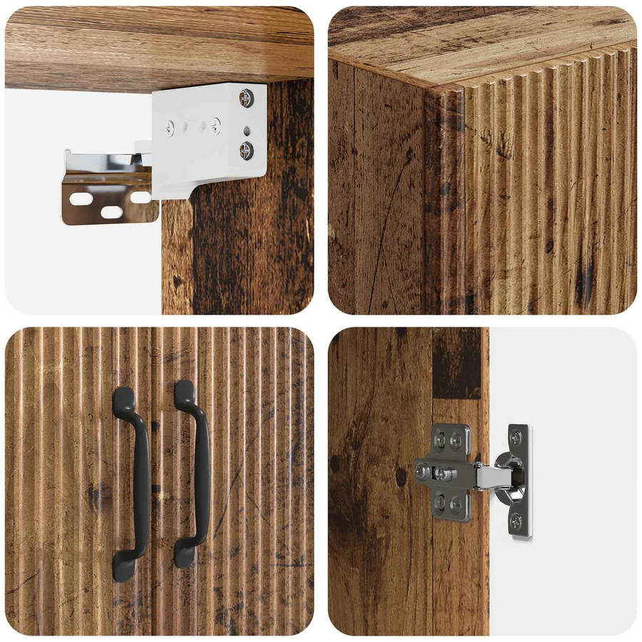 Ensemble de Meubles 2 pcs Bois ancien Bois d'ingénierie - 8