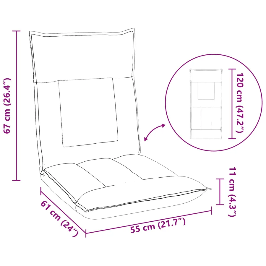 Fauteuil de sol ajustable Cappuccino Simili cuir - 11