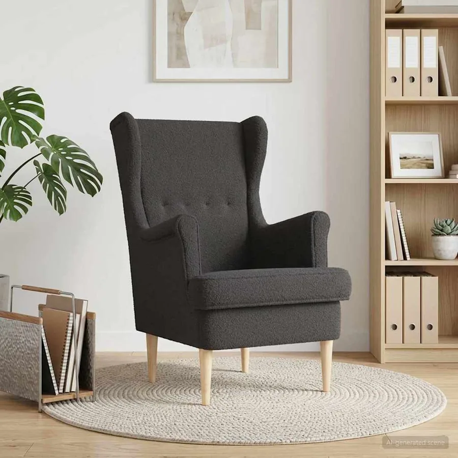 Fauteuil Gris foncé Bouclé