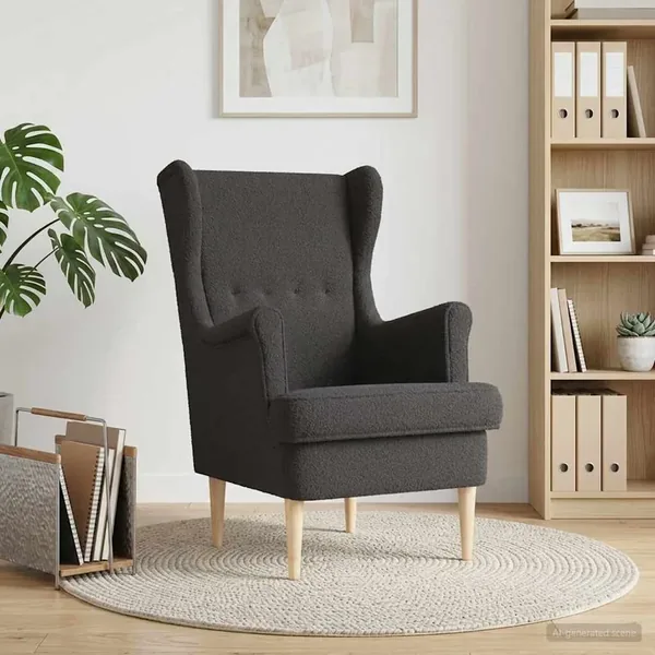 Fauteuil Gris foncé Bouclé