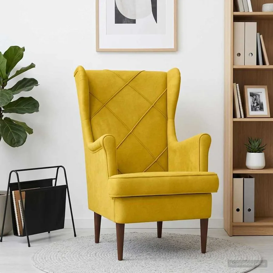 Fauteuil Jaune Velours