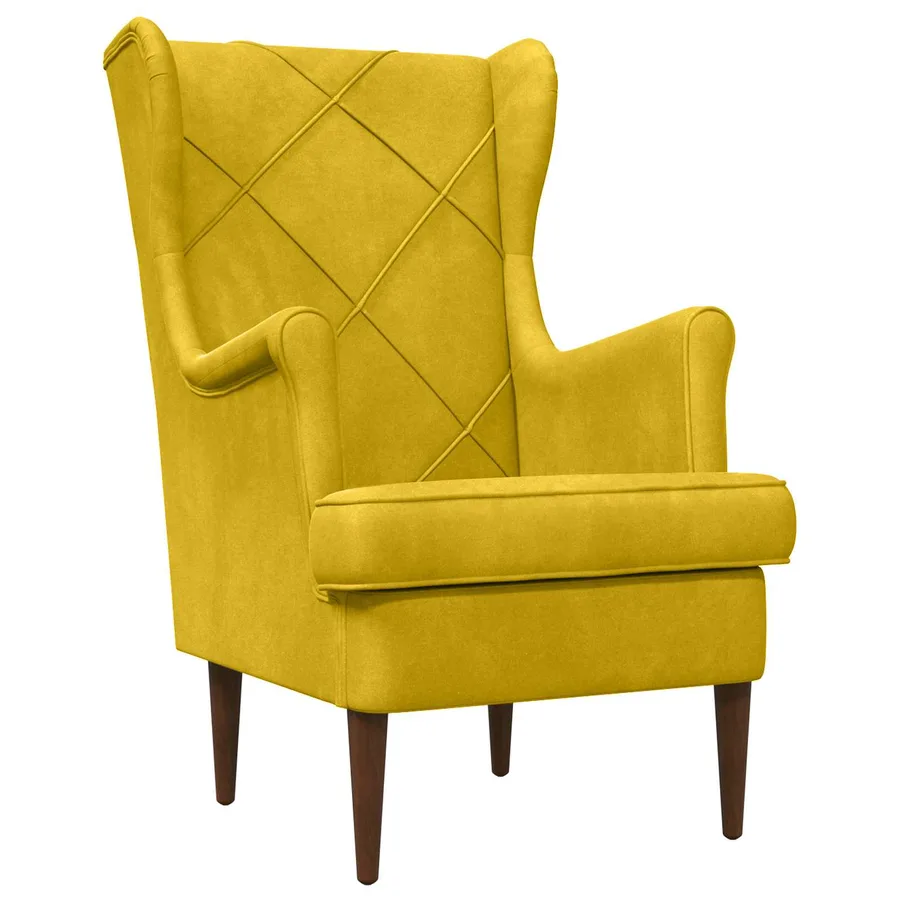 Fauteuil Jaune Velours - 2