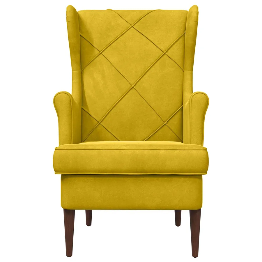 Fauteuil Jaune Velours - 4