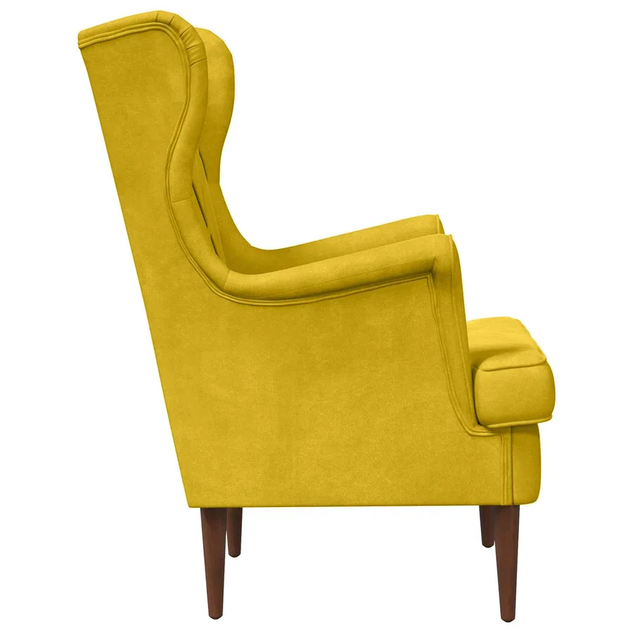 Fauteuil Jaune Velours - 5
