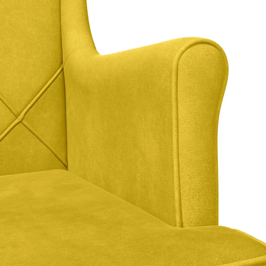 Fauteuil Jaune Velours - 7