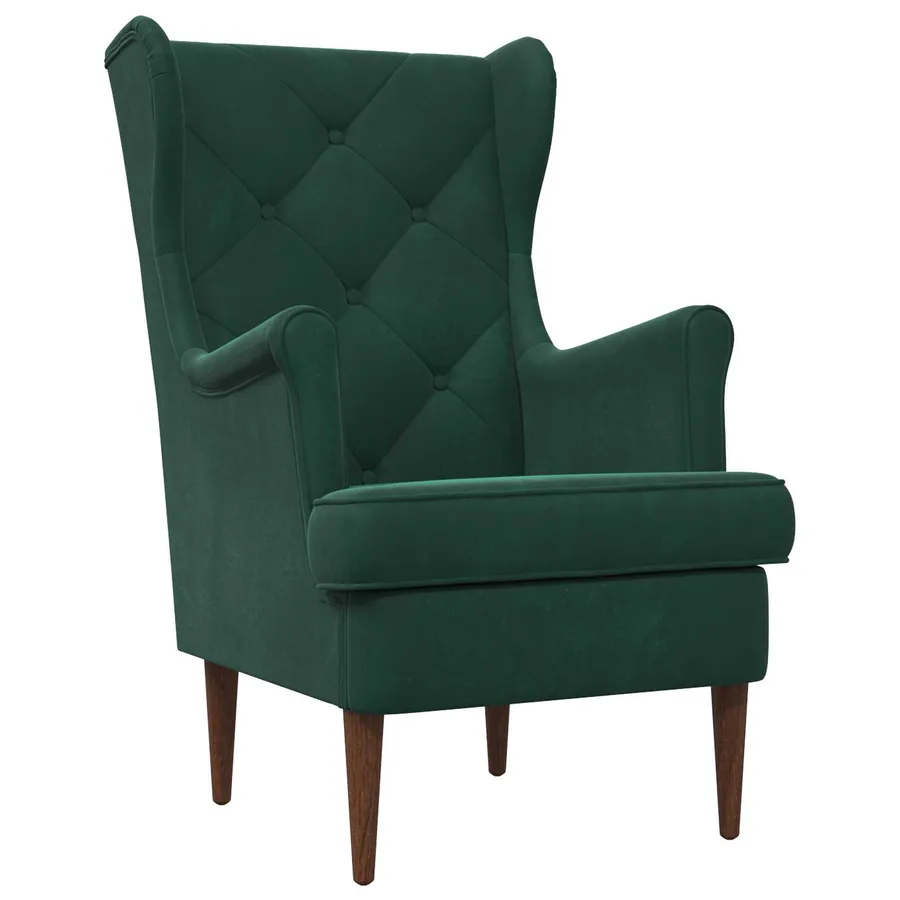 Fauteuil Vert foncé Velours - 2