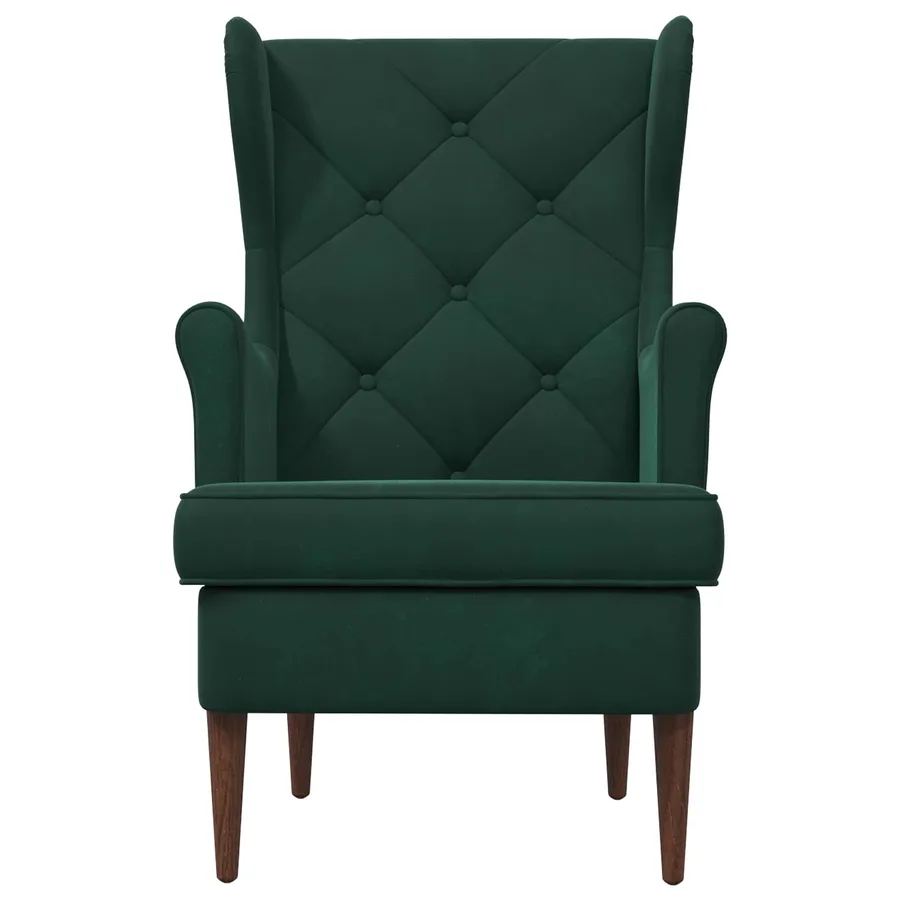 Fauteuil Vert foncé Velours - 4