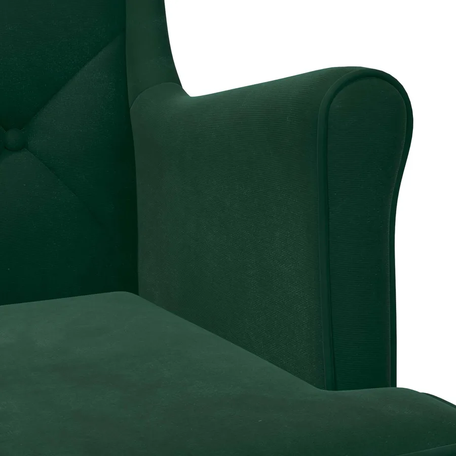 Fauteuil Vert foncé Velours - 7