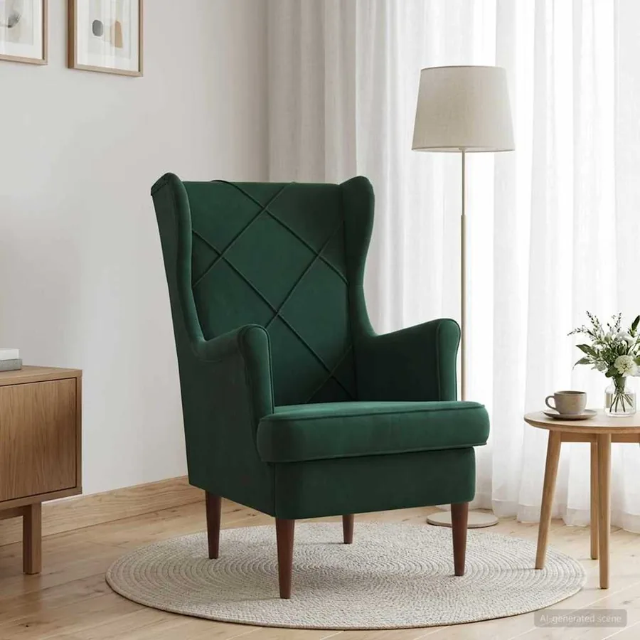 Fauteuil Vert foncé Velours