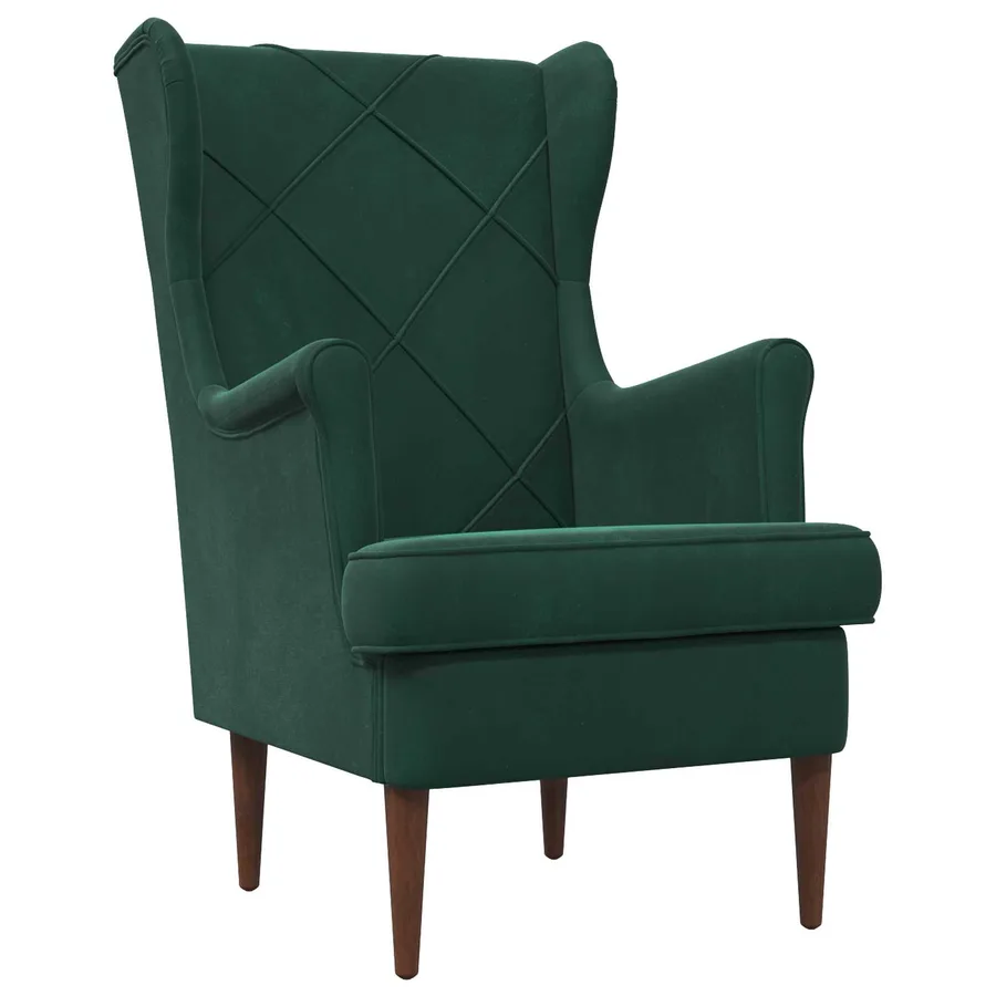 Fauteuil Vert foncé Velours - 2