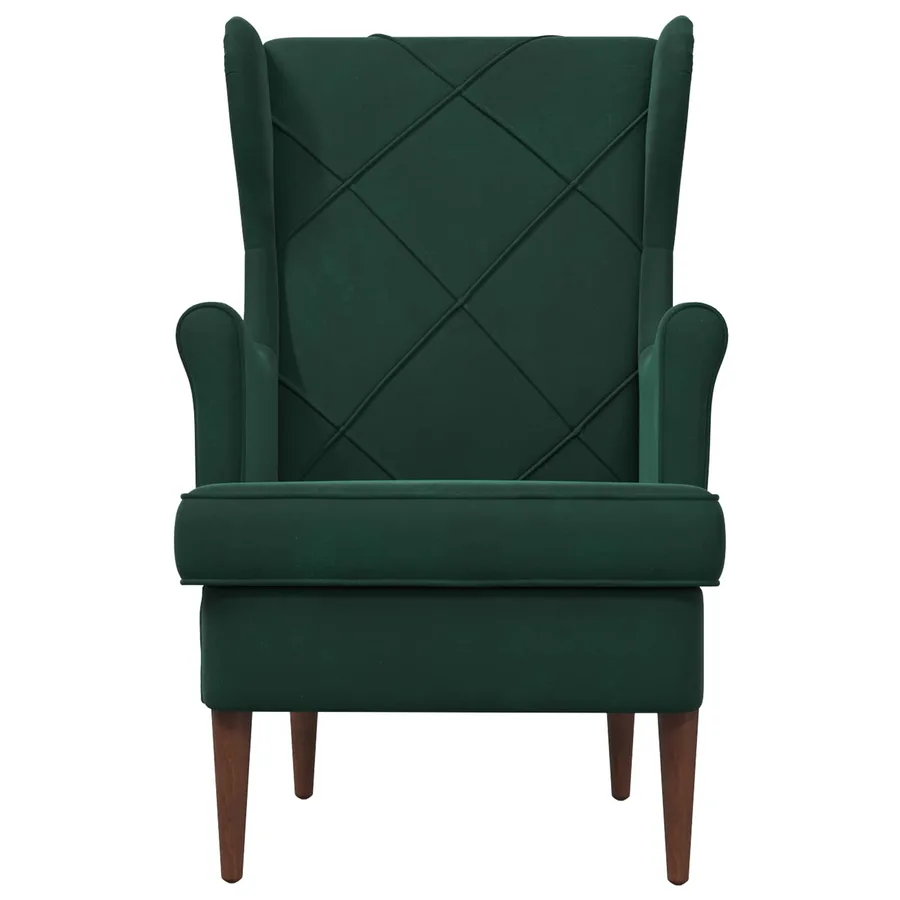 Fauteuil Vert foncé Velours - 4