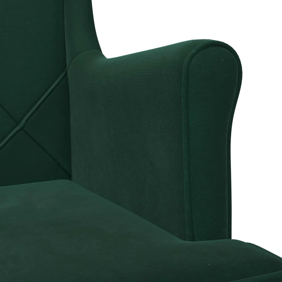Fauteuil Vert foncé Velours - 7