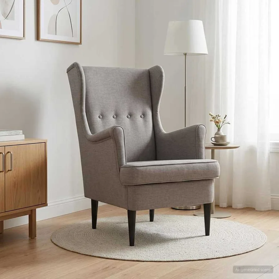 Fauteuil Taupe Tissu - 3