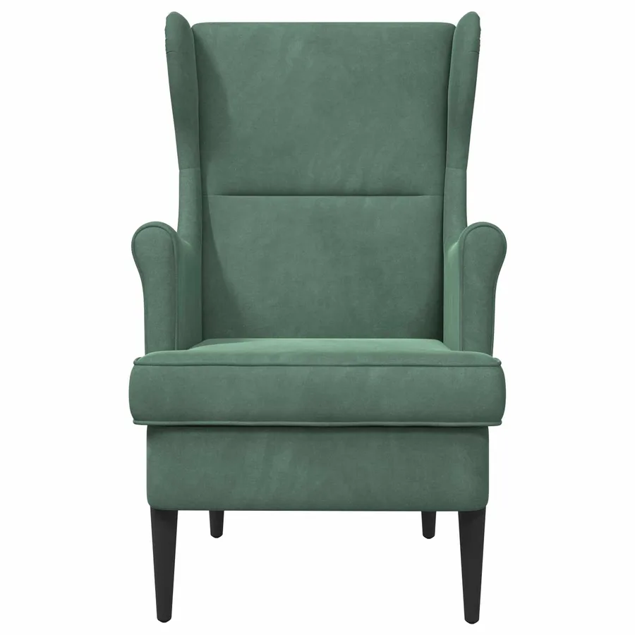 Fauteuil Vert Mer Velours - 4