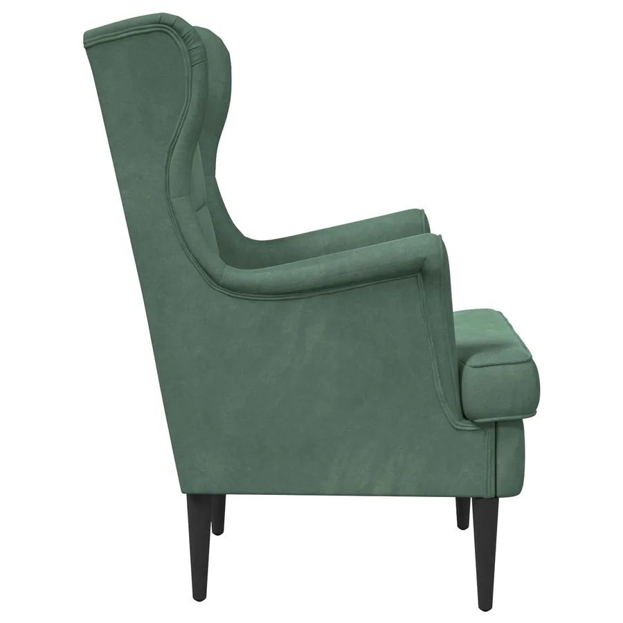 Fauteuil Vert Mer Velours - 5