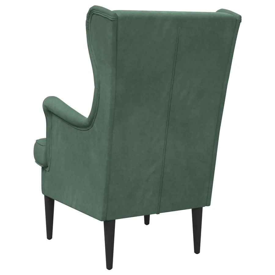 Fauteuil Vert Mer Velours - 6