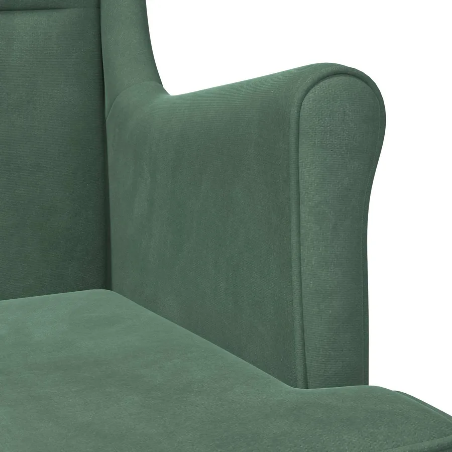 Fauteuil Vert Mer Velours - 7