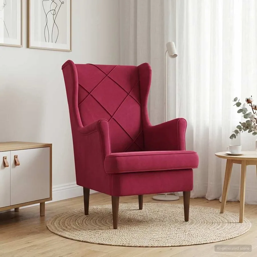 Fauteuil Bordeaux Velours