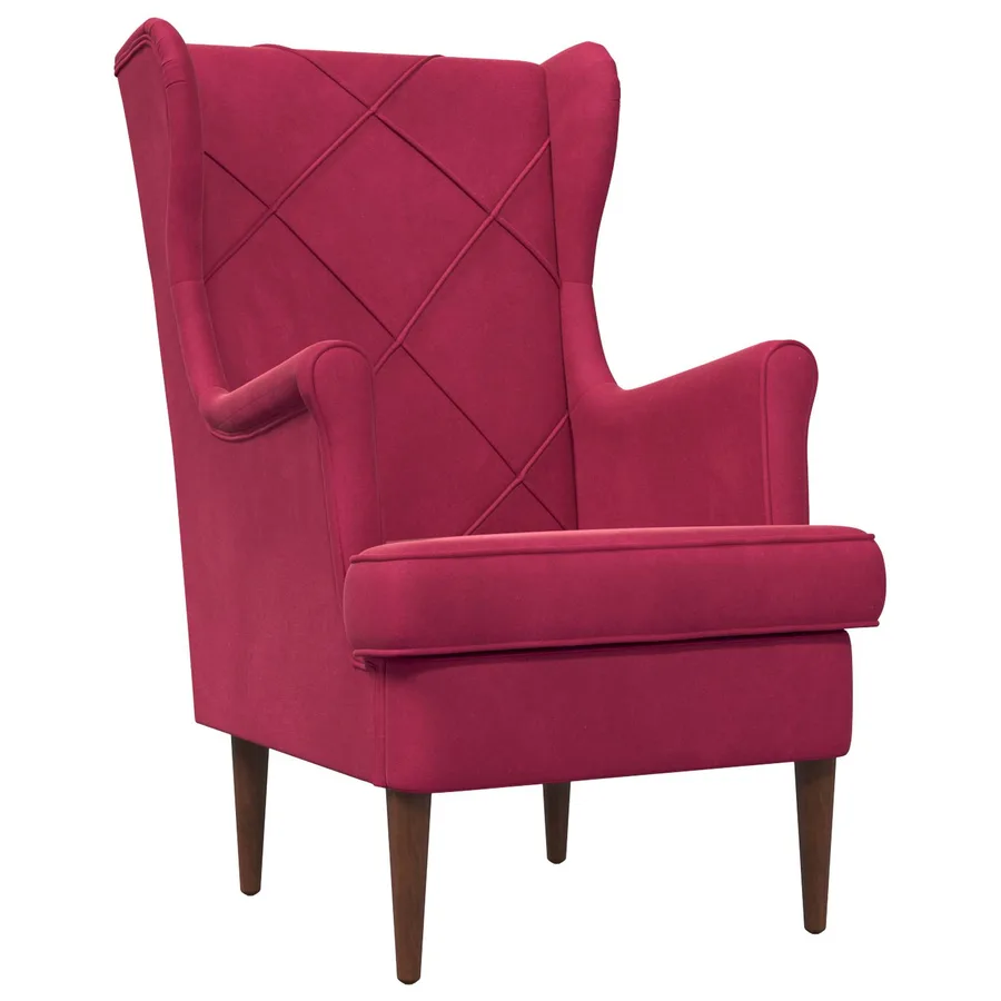 Fauteuil Bordeaux Velours - 2